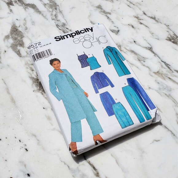 Sewing Pattern for Y2K Top, Skirt, Pants and Lined Jacket in 2 Lengths - Picture 1 of 2